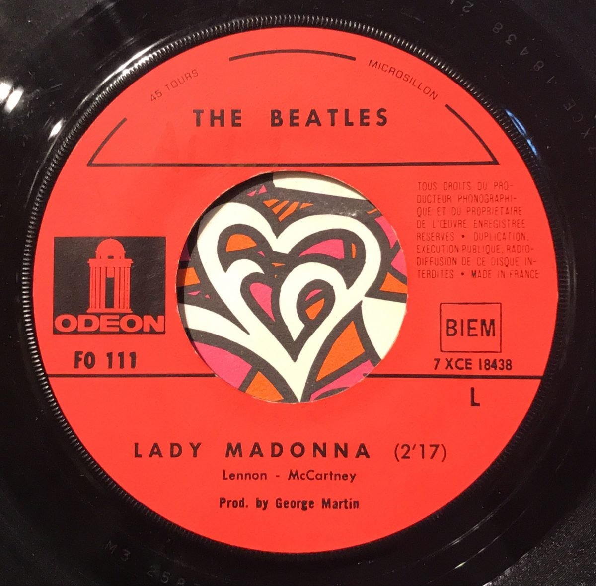 The Beatles ‎– Lady Madonna / The Inner Light 45lik Plak - Görsel 3