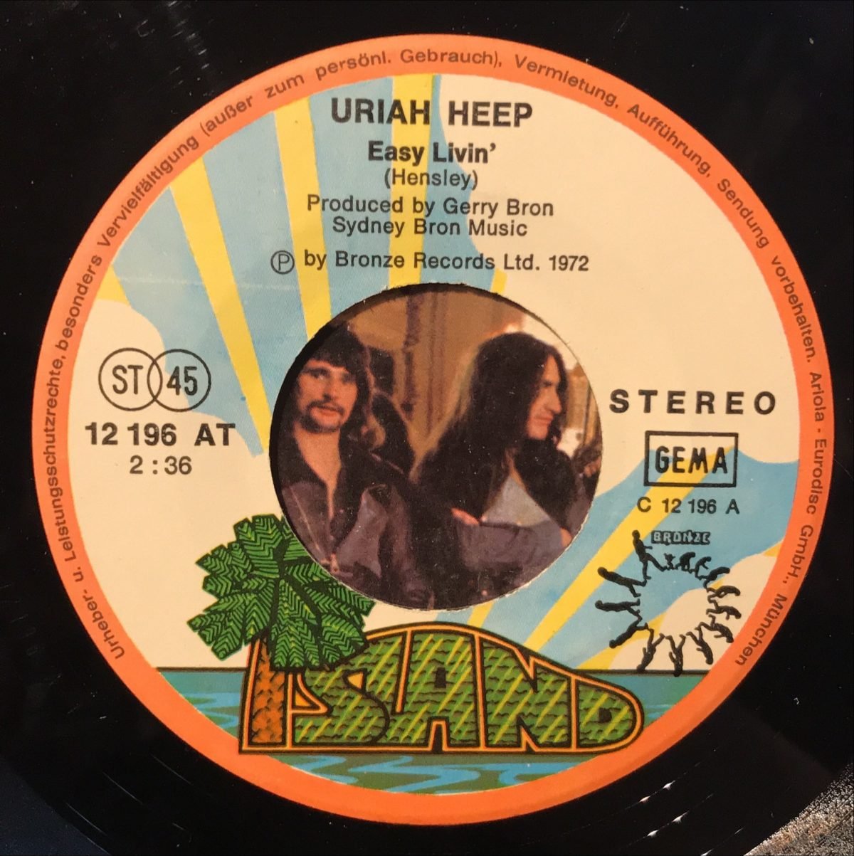 Uriah Heep ‎– Easy Livin' / Gypsy 45lik Plak - Görsel 4