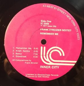 Frank Strozier Sextet ‎– Remember Me LP Plak - Görsel 2