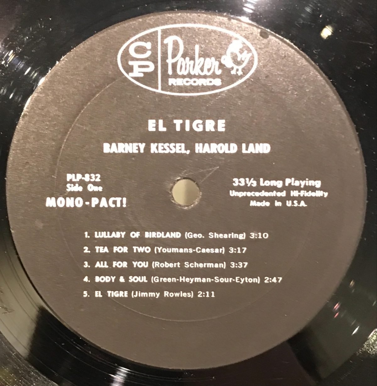 Barney Kessel / Harold Land ‎– El Tigre LP Plak - Görsel 3