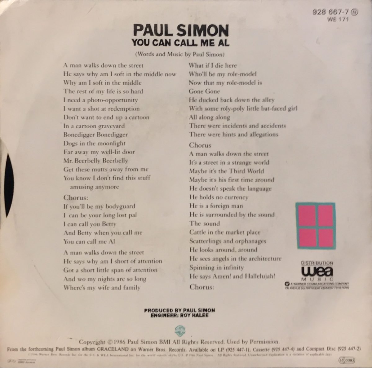 Paul Simon ‎– You Can Call Me Al / Gumboots 45lik Plak - Görsel 2