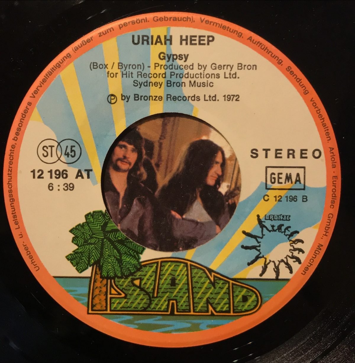 Uriah Heep ‎– Easy Livin' / Gypsy 45lik Plak - Görsel 3