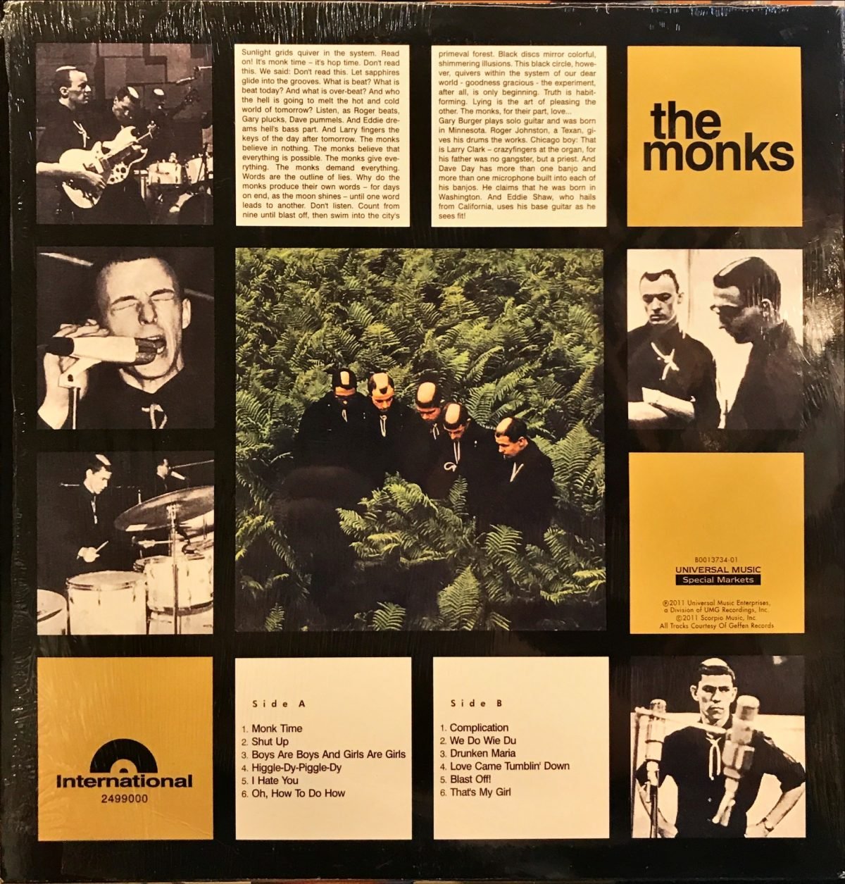 The Monks ‎– Black Time LP Plak - Görsel 2