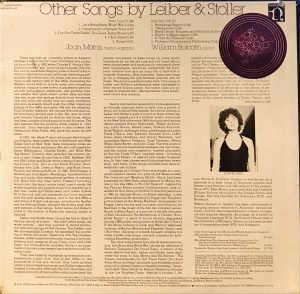 Joan Morris And William Bolcom ‎– Other Songs By Leiber & Stoller - Görsel 2