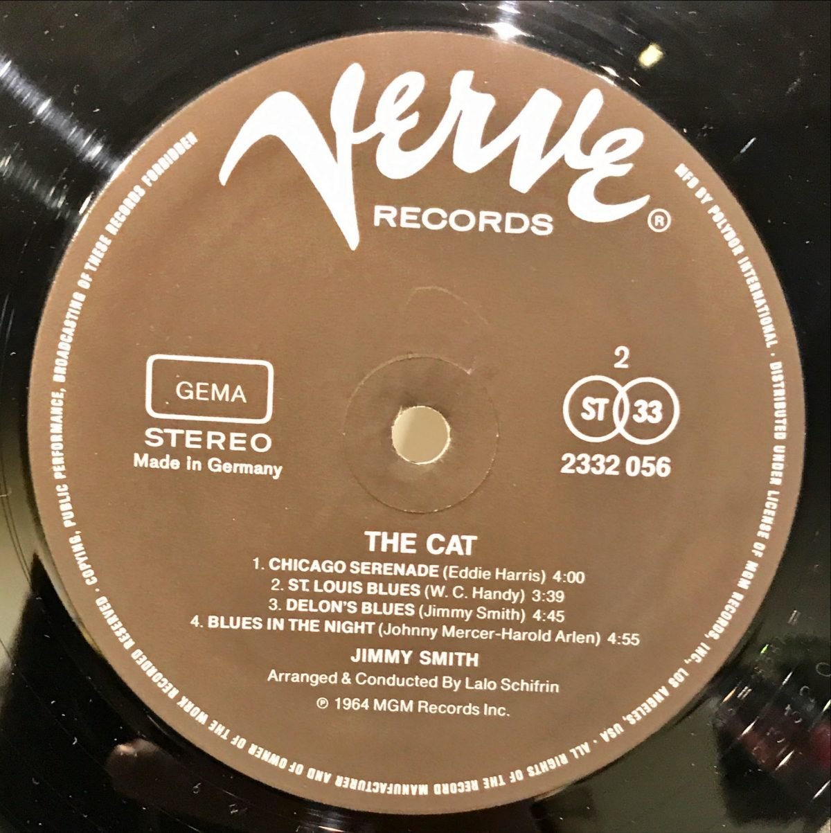 Jimmy Smith ‎– The Cat (Arr. & Cond. Lalo Schifrin) LP Plak - Görsel 3