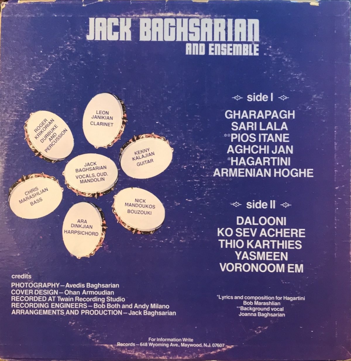 Jack Baghsarian And Ensemble LP Plak - Görsel 2