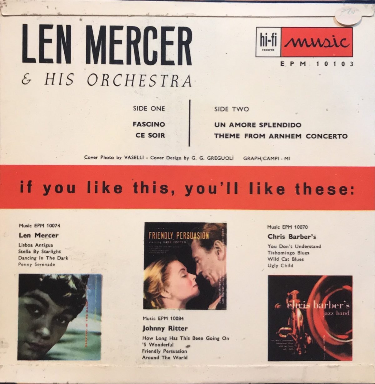 Len Mercer ‎– La Ragazza Del Palio 45lik Plak - Görsel 2