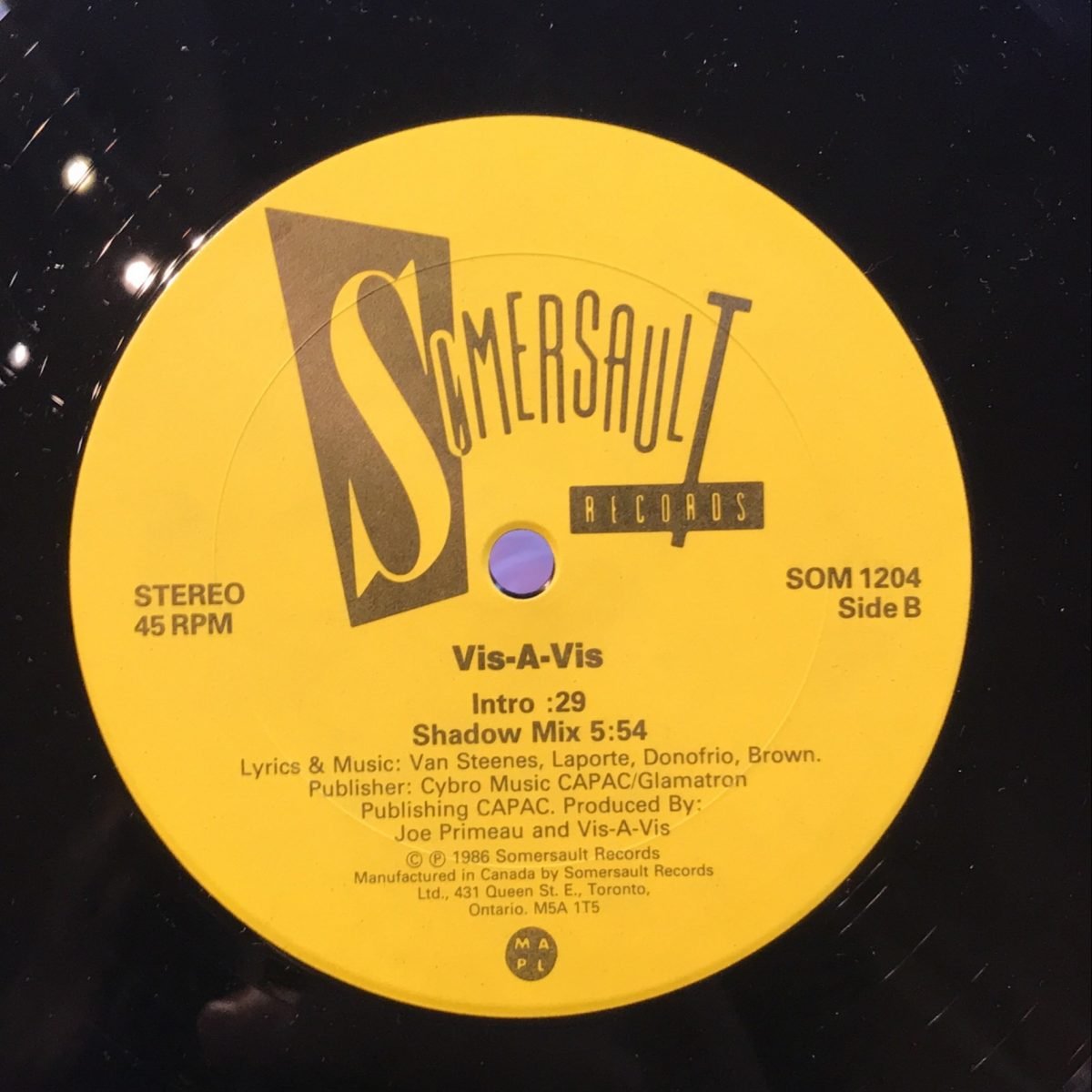 Vis-A-Vis ‎– Shadow Play 12'' Maxi Single - Görsel 3