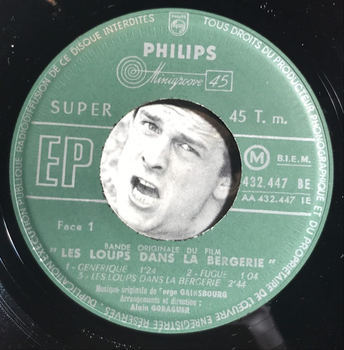 Serge Gainsbourg ‎– Bande Originale Du Film "Les Loups Dans La Bergerie" 45lik Plak EP - Görsel 3