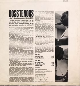 Gene Ammons / Sonny Stitt ‎– Boss Tenors LP Plak Mono - Görsel 3