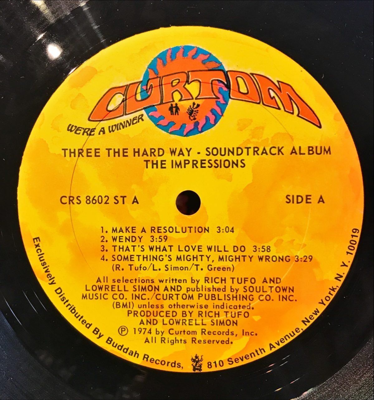 The Impressions ‎– Three The Hard Way (Original Motion Picture Soundtrack) LP Plak - Görsel 2