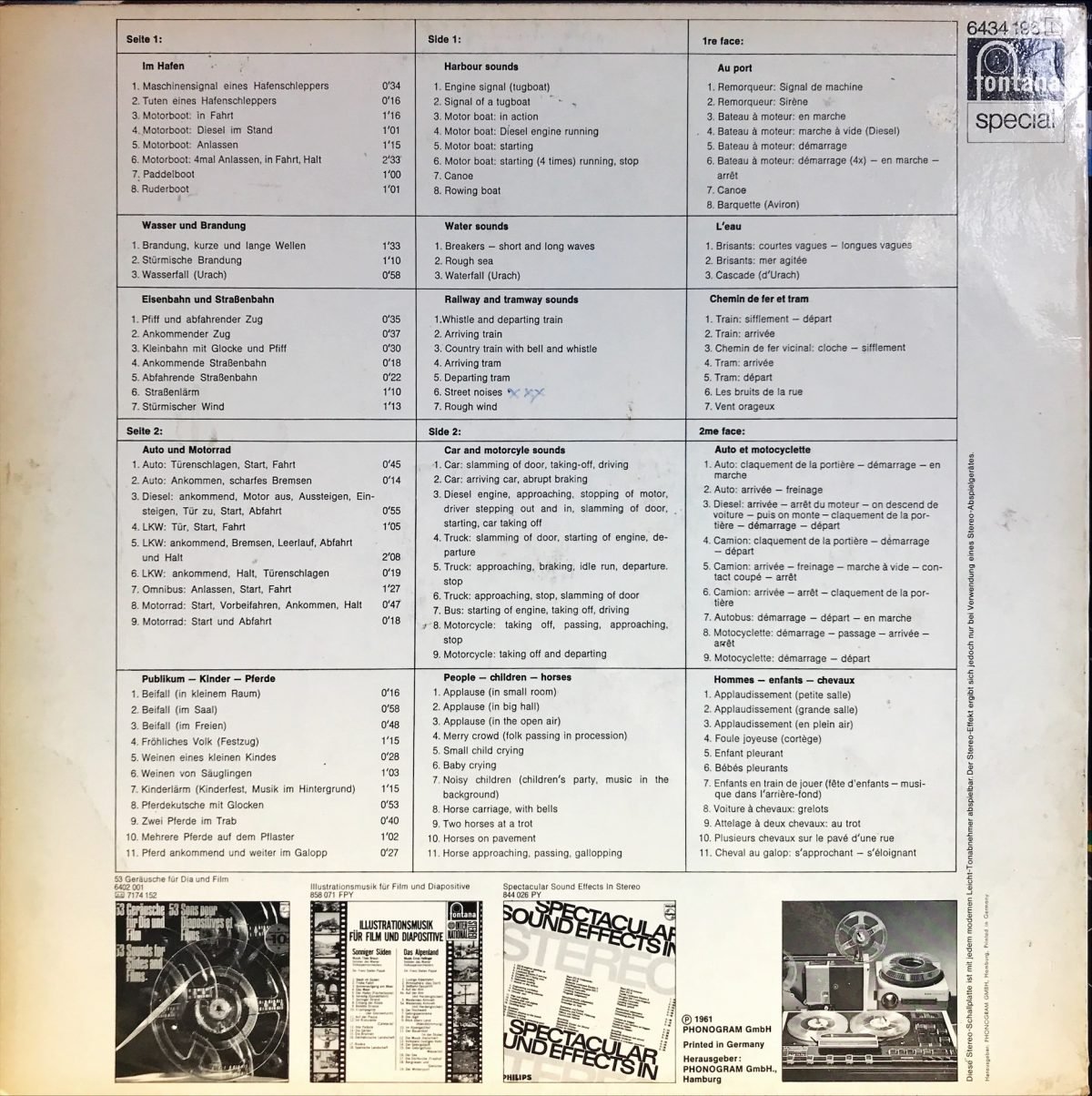38 Sounds For Slides And Films - Ses Efektleri LP Plak Mono - Görsel 2