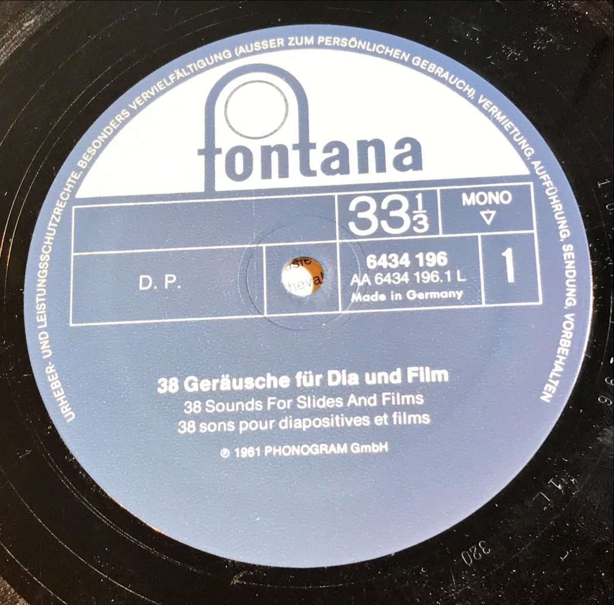 38 Sounds For Slides And Films - Ses Efektleri LP Plak Mono - Görsel 3