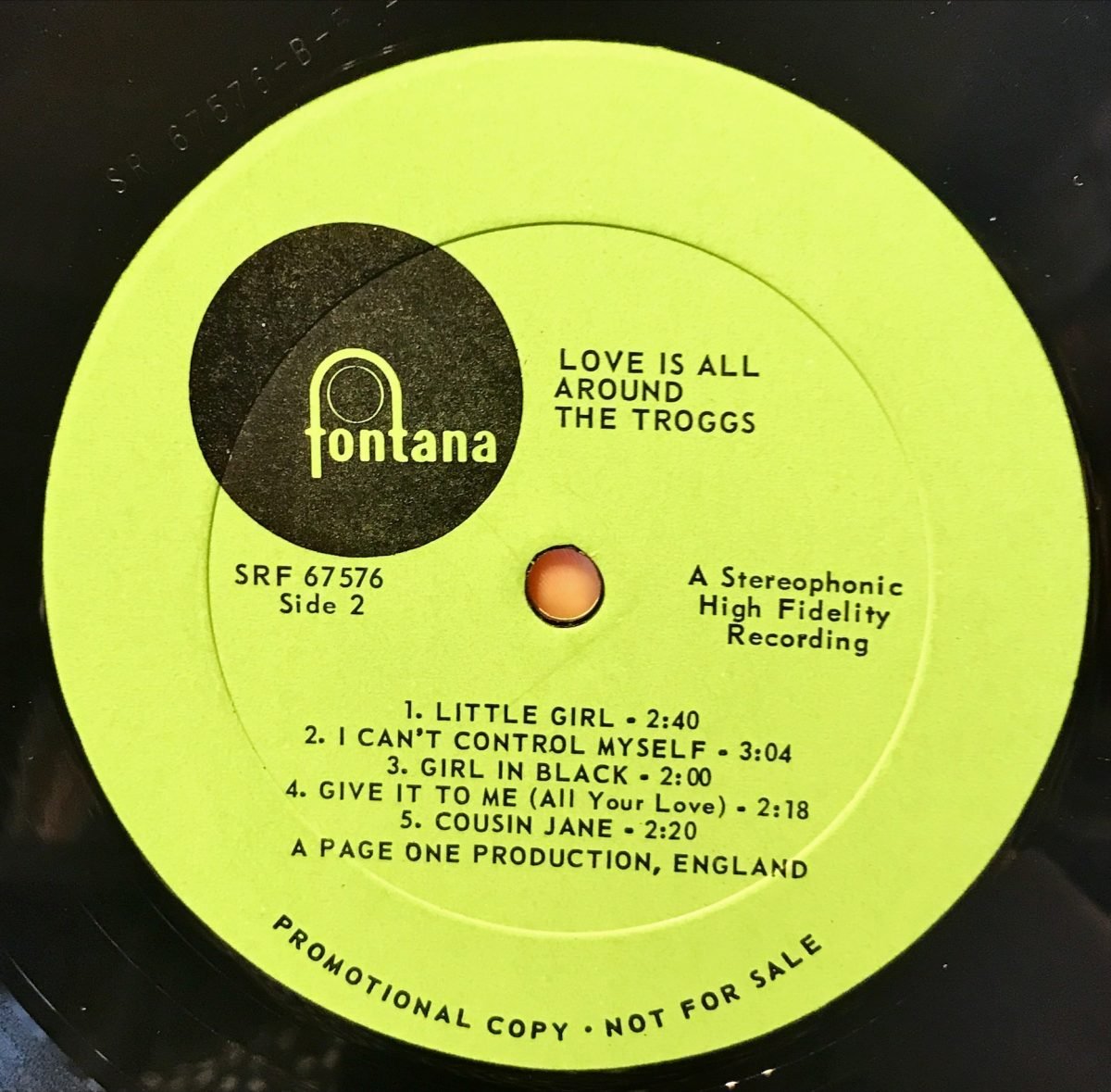 The Troggs ‎– Love Is All Around LP Plak Promo - Görsel 3