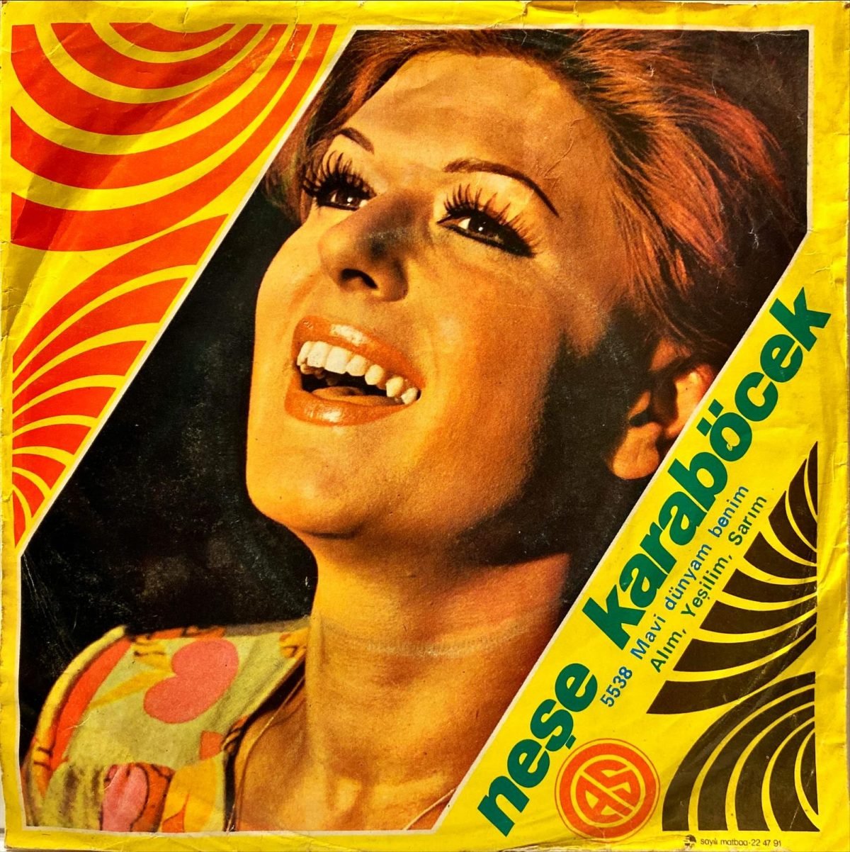 Neşe Karaböcek ‎– Mavi Dünyam Benim / Alım, Yeşilim, Sarım 45'lik Plak - Görsel 2