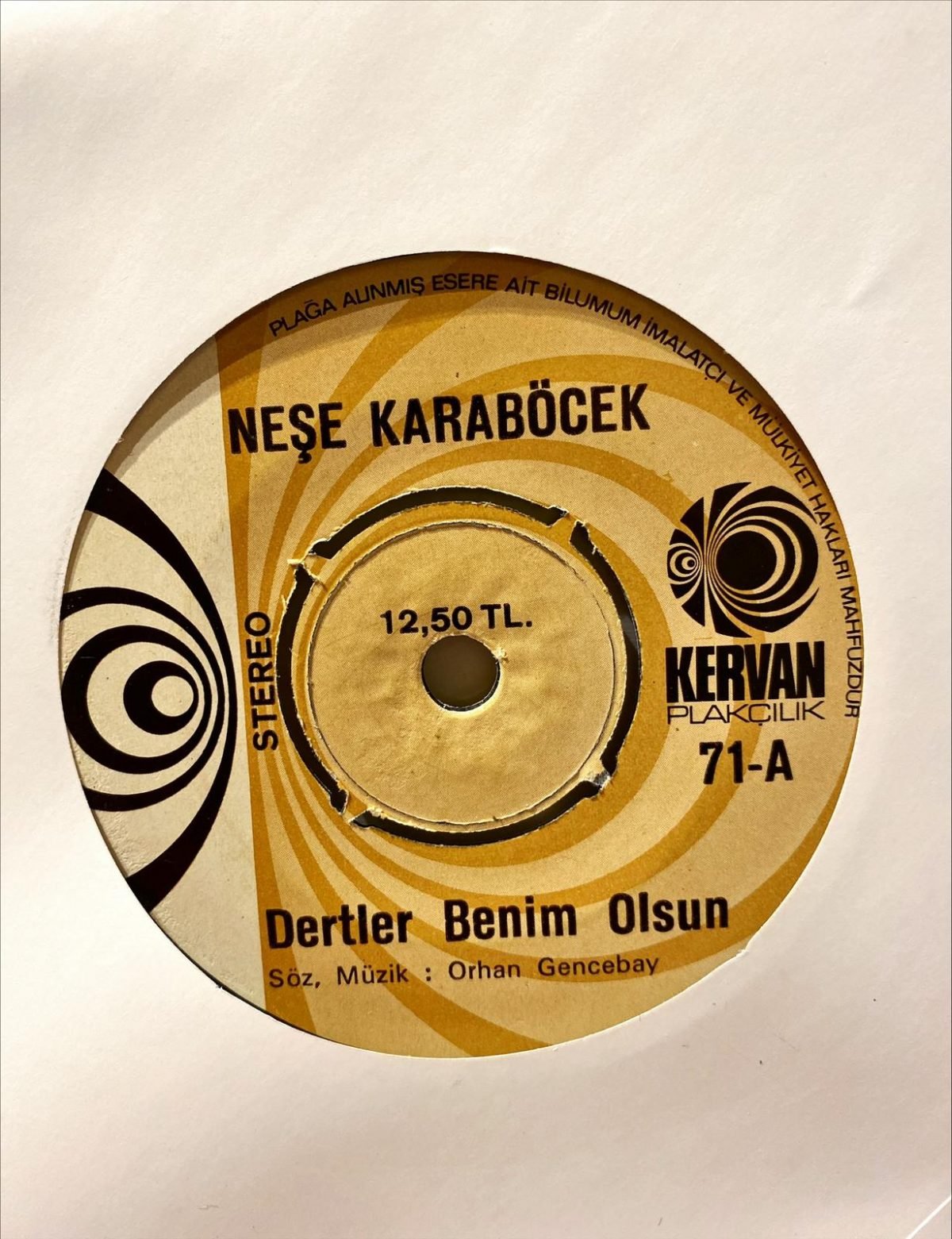 Neşe Karaböcek ‎– Dertler Benim Olsun / At Kadehi Elinden 45'lik Plak - Görsel 3