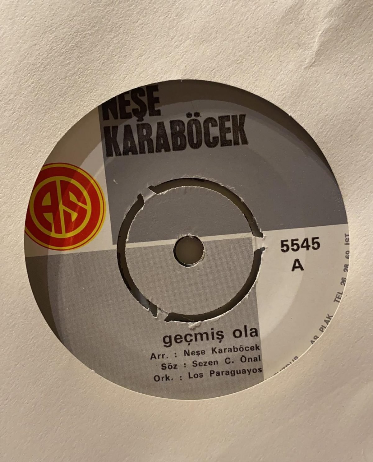 Neşe Karaböcek ‎– Geçmiş Ola / Geç Anladım 45'lik Plak - Görsel 2