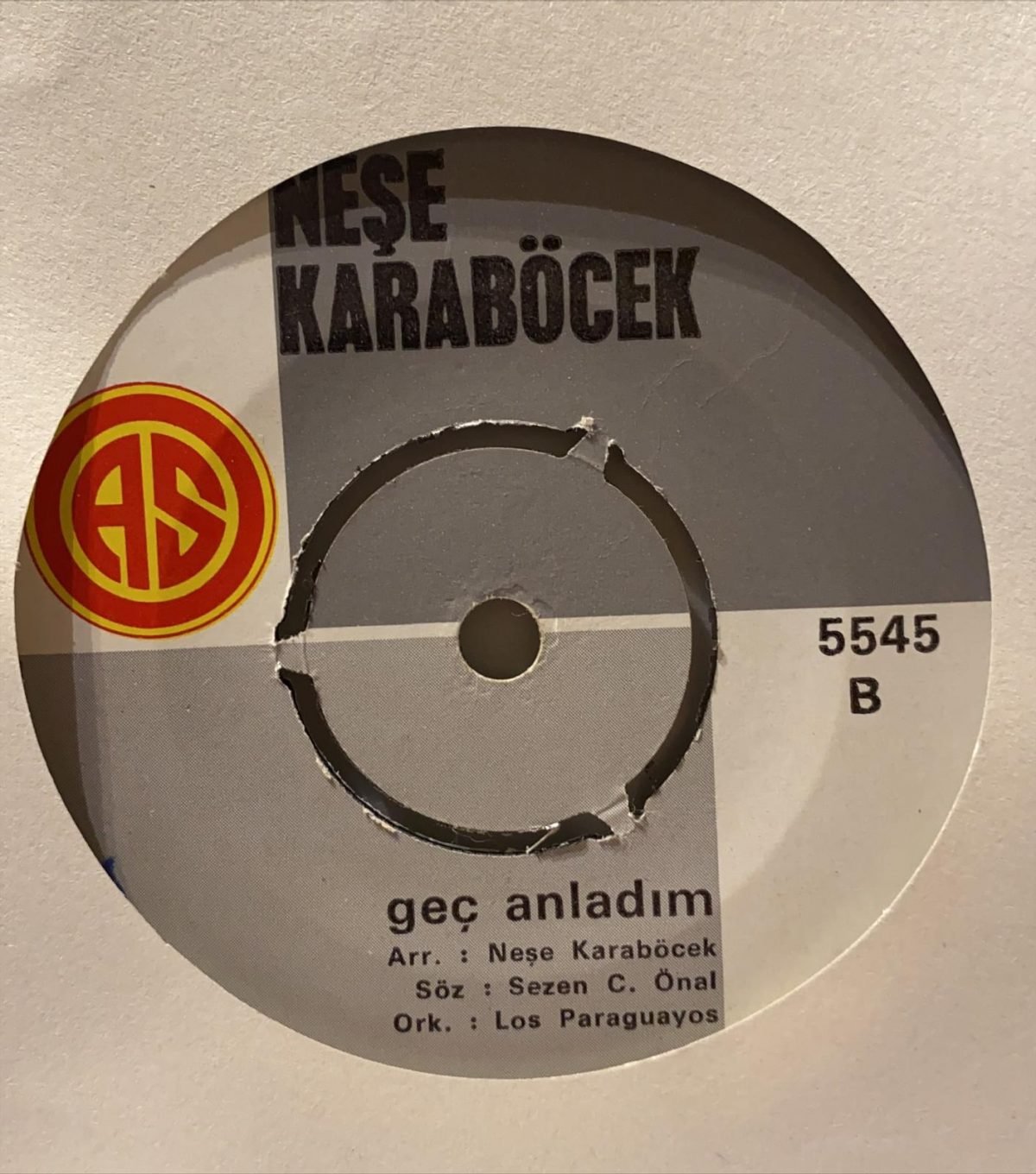 Neşe Karaböcek ‎– Geçmiş Ola / Geç Anladım 45'lik Plak - Görsel 3