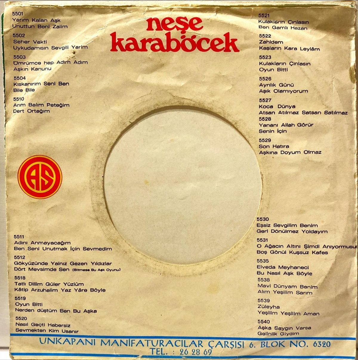 Neşe Karaböcek ‎– Koca Dünya / Atsan Atılmaz Satsan Satılmaz 45'lik Plak - Görsel 2