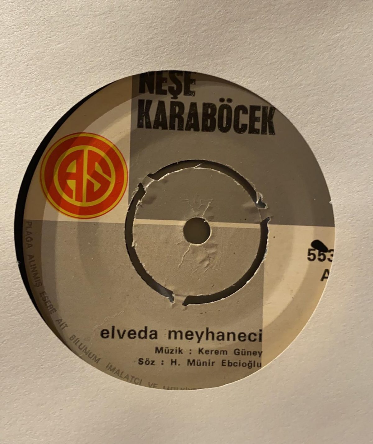 Neşe Karaböcek ‎– Elveda Meyhaneci / Bu Nasıl Aşk Böyle 45'lik Plak - Görsel 2