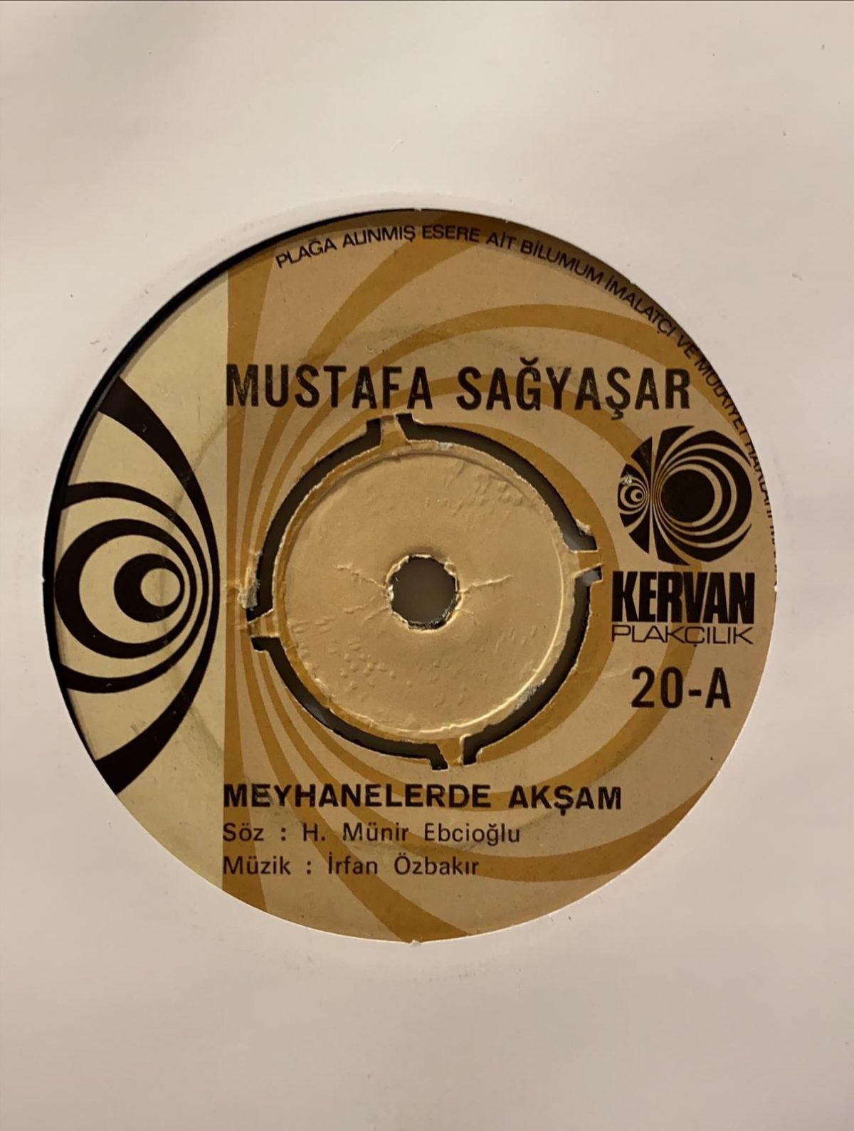 Mustafa Sağyaşar ‎– Meyhanelerde Akşam / Elbet Bir Gün Buluşacağız 45'lik Plak - Görsel 2