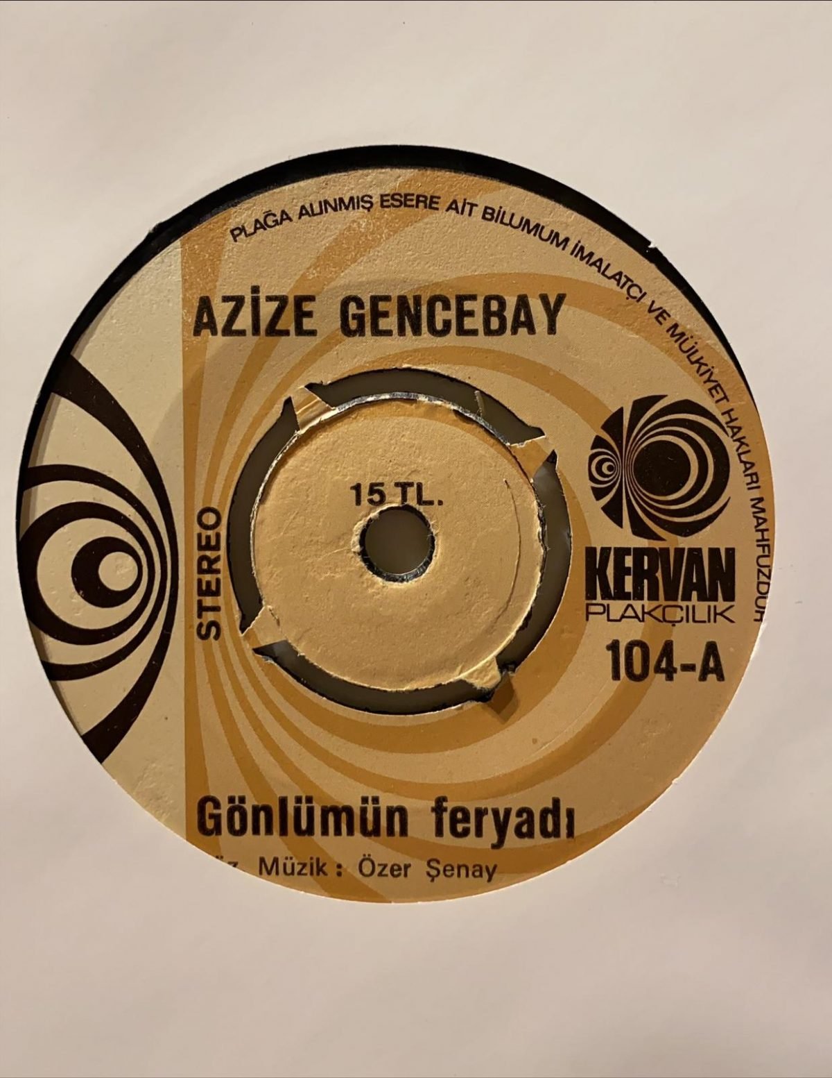 Azize Gencebay - Gönlümün Feryadı 45'lik Plak - Görsel 3