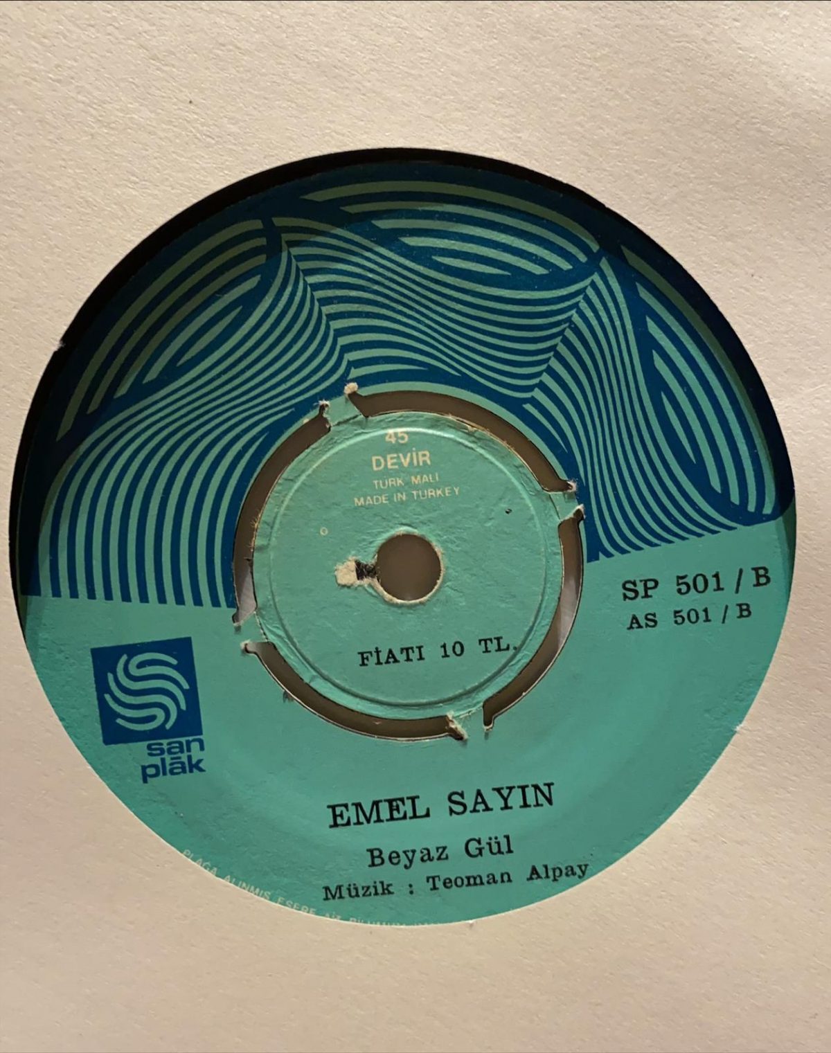 Emel Sayın ‎– Feryat / Beyaz Gül 45'lik Plak - Görsel 4