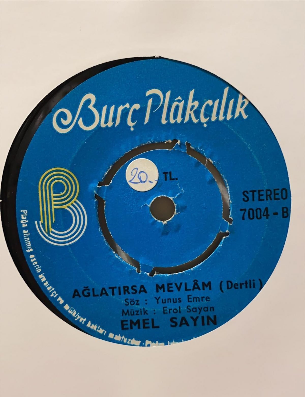 Emel Sayın ‎– Kirpiklerim Islak / Ağlatırsa Mevlam 45'lik Plak - Görsel 3