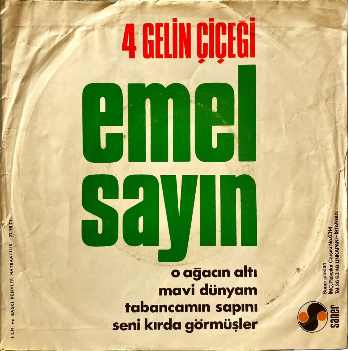 Emel Sayın ‎– 4 Gelin Çiçeği 45'lik Plak - Görsel 2