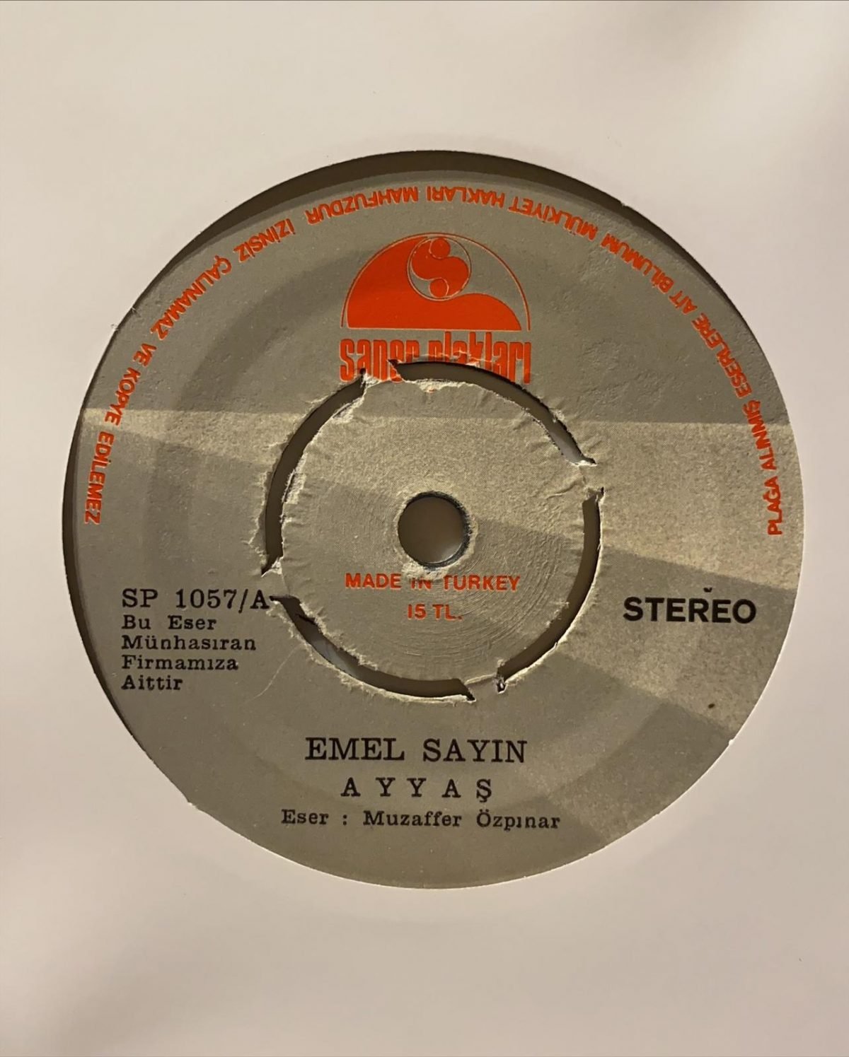 Emel Sayın ‎– Ayyaş / Son Ümidim De Bitti 45'lik Plak - Görsel 3