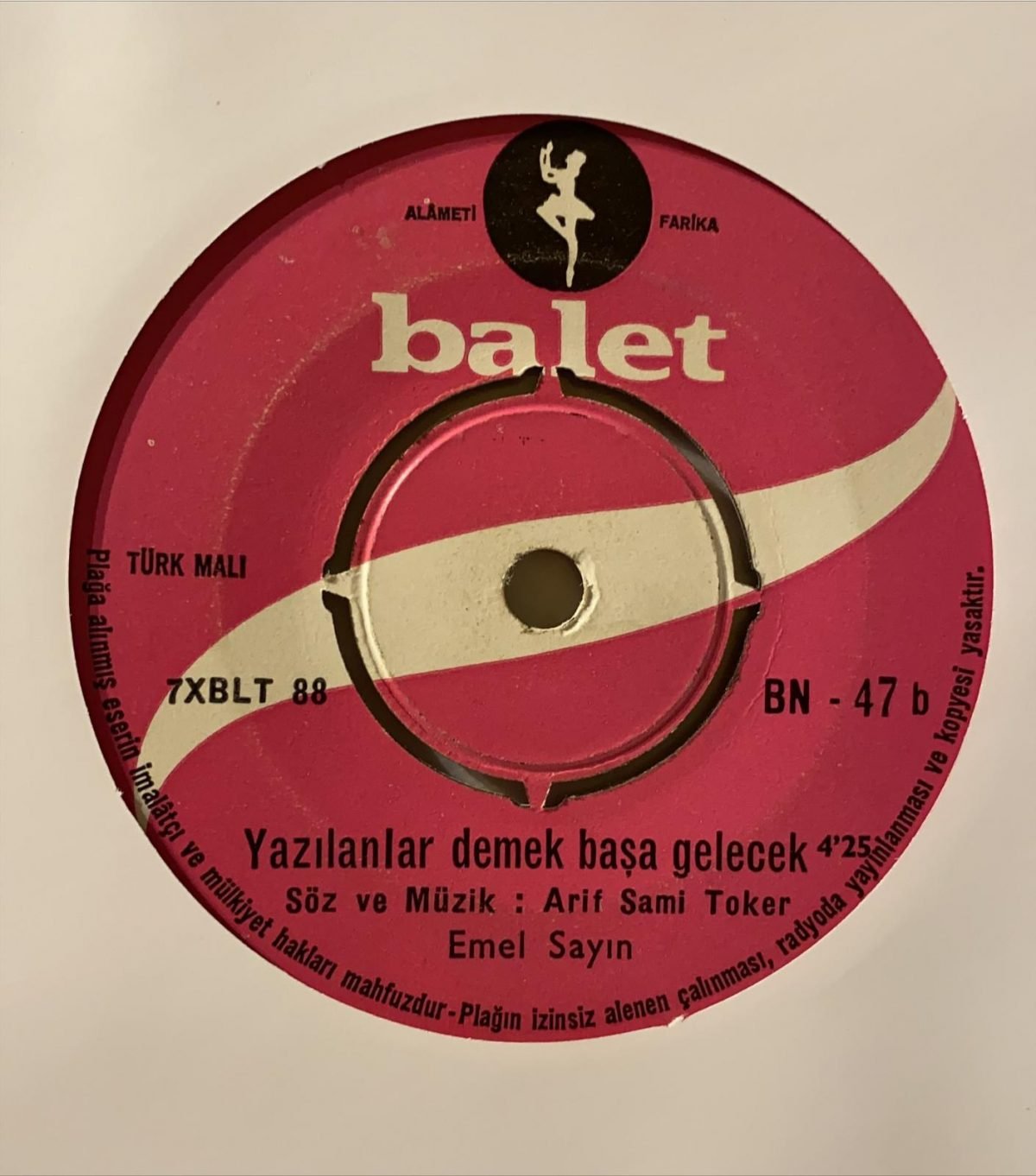 Emel Sayın ‎– Bir Kara Gözlüye 45'lik Plak - Görsel 4