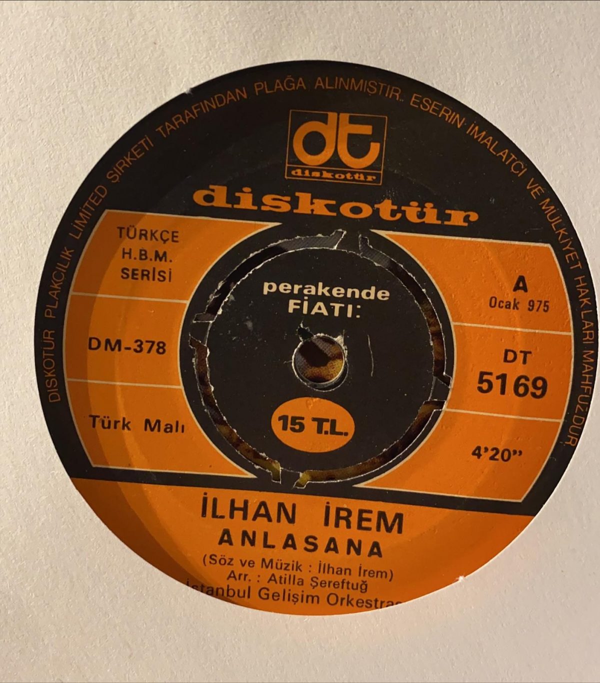 İlhan İrem ‎– Anlasana 45'lik Plak - Görsel 3