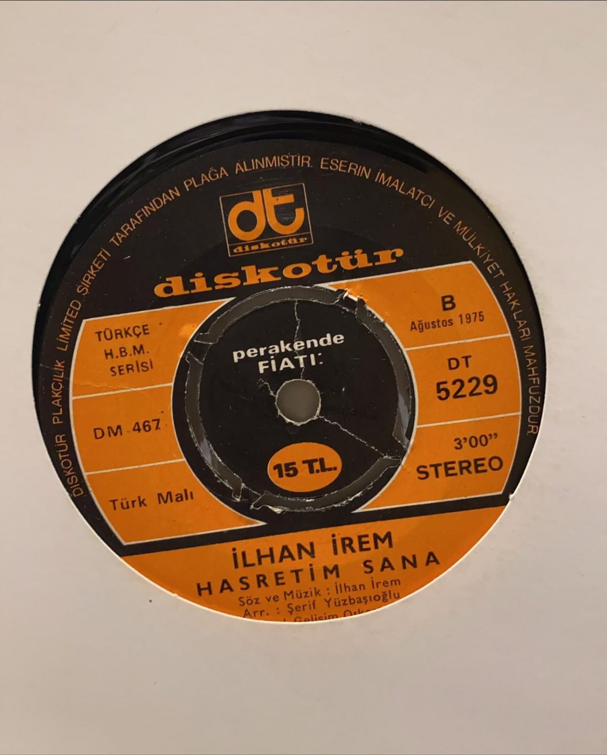 İlhan İrem ‎– Bir Varmış Bir Yokmuş 45'lik Plak - Görsel 2