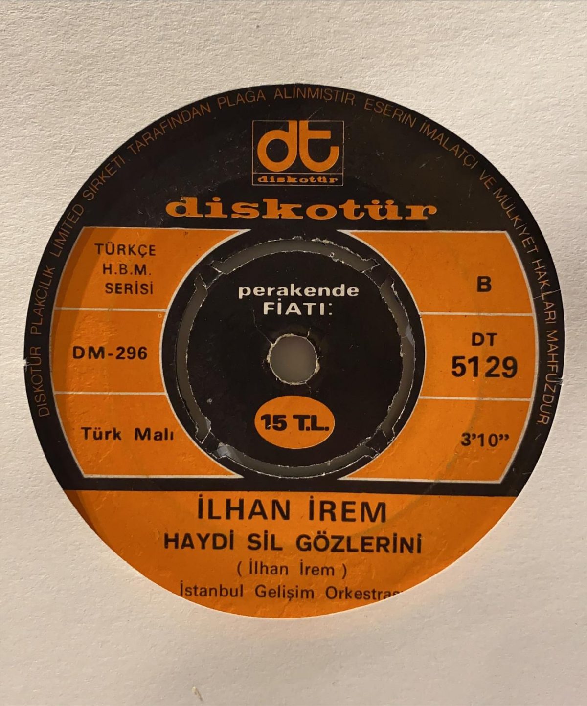 İlhan İrem ‎– Yazık Oldu Yarınlara / Haydi Sil Gözlerini (Boşver Arkadaş) 45'lik Plak - Görsel 3