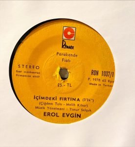 Erol Evgin ‎– İçimdeki Fırtına / Yine De Güzeldir Yaşamak 45'lik Plak - Görsel 3