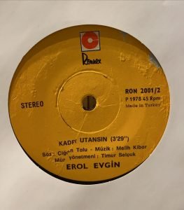 Erol Evgin ‎– Aldım Başımı Gidiyorum / Kader Utansın 45'lik Plak - Görsel 3