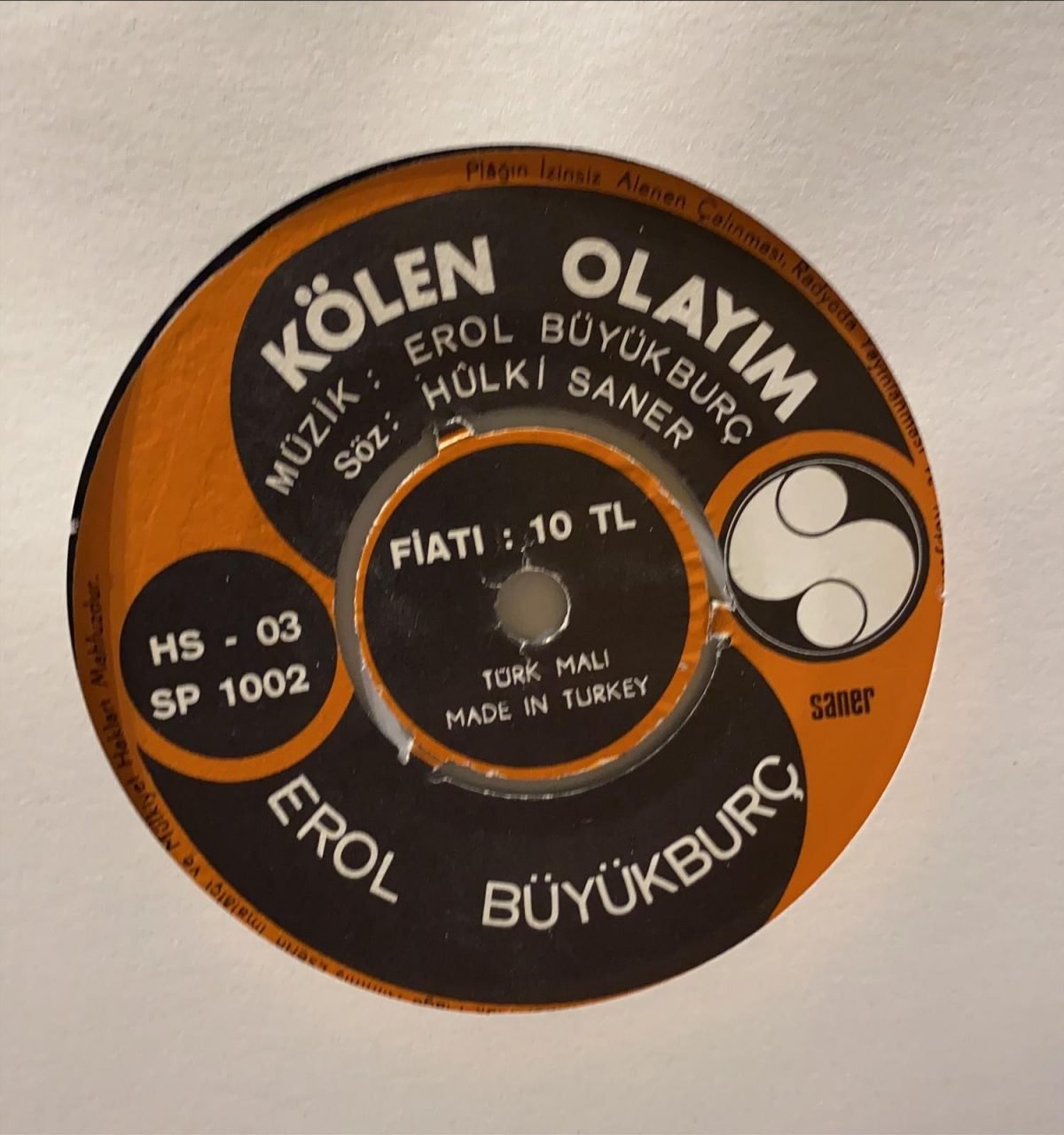 Erol Büyükburç ‎– Kölen Olayım 45'lik Plak - Görsel 3