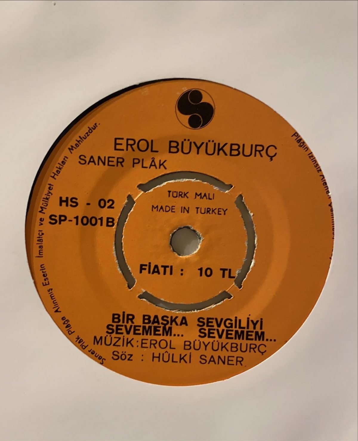 Erol Büyükburç ‎– Berduş / Bir Başka Sevgiliyi Sevemem... Sevemem... 45'lik Plak - Görsel 2