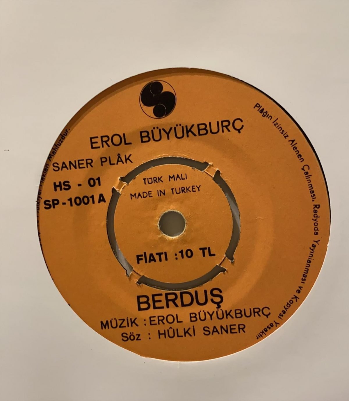 Erol Büyükburç ‎– Berduş / Bir Başka Sevgiliyi Sevemem... Sevemem... 45'lik Plak - Görsel 4