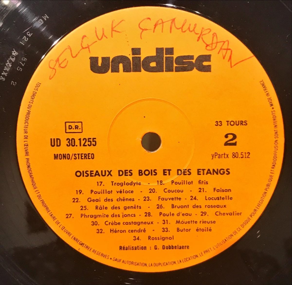 Michel Le Royer ‎– Oiseaux Des Champs Et Des Jardins Des Bois Et Des Etangs LP Plak (Kuş Sesleri) - Görsel 3