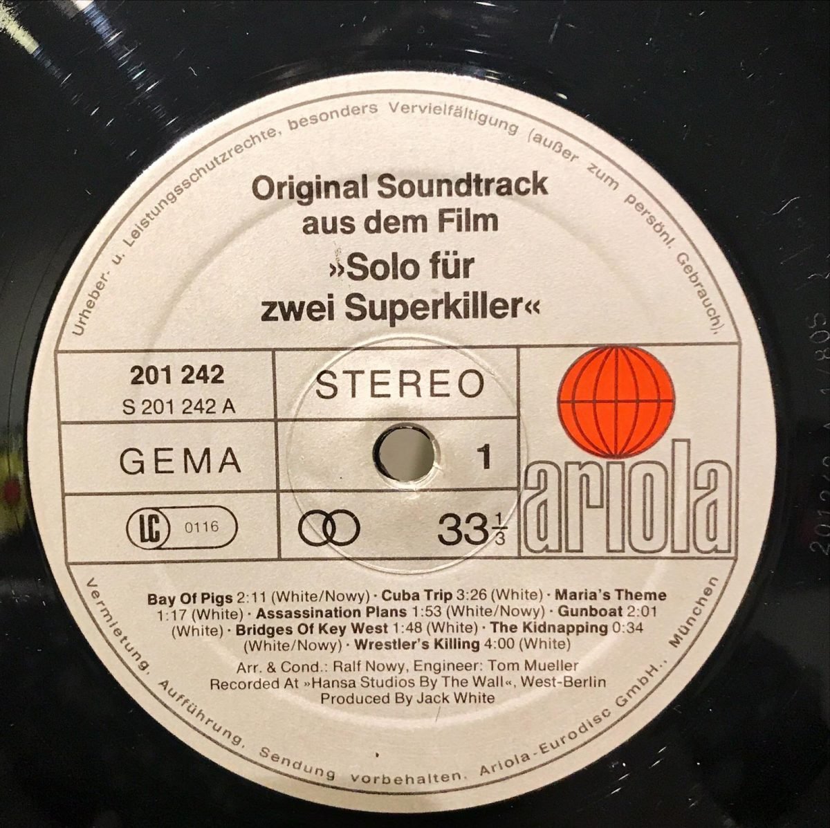 Jack White ‎– Solo Für Zwei Superkiller (Original Soundtrack) LP Plak - Görsel 3