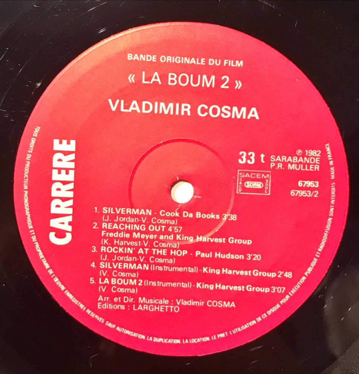 Vladimir Cosma ‎– La Boum 2 (Bande Originale Du Film) LP Plak - Görsel 3