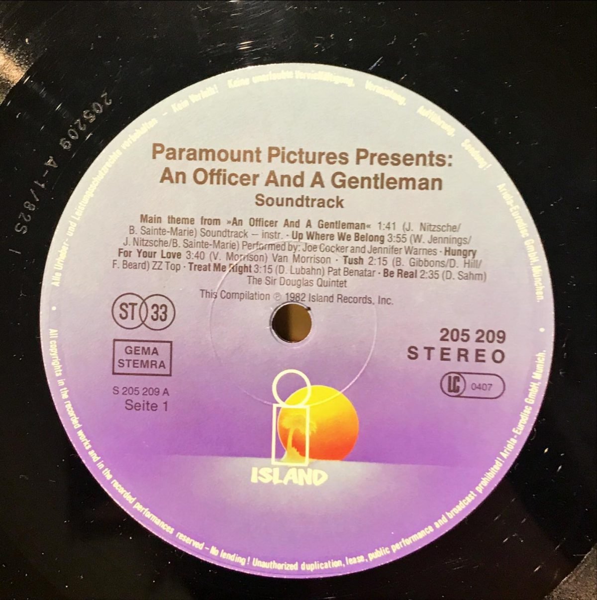 An Officer And A Gentleman Original Soundtrack LP Plak - Görsel 3