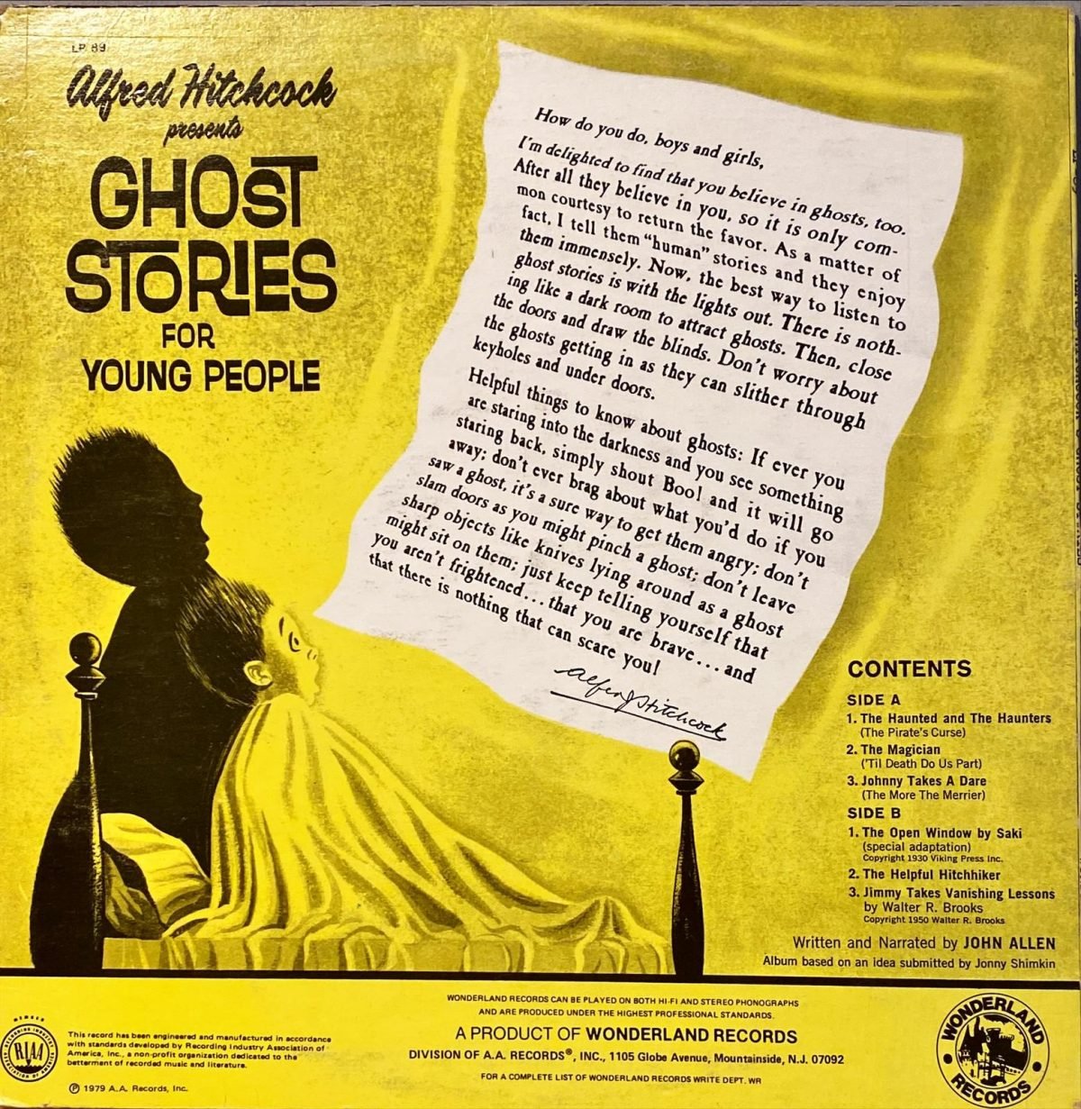 Alfred Hitchcock ‎– Ghost Stories For Young People LP Plak - Görsel 4