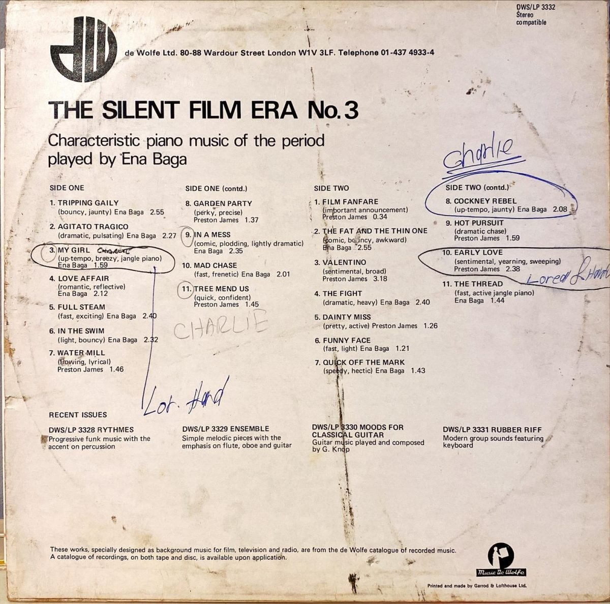 Ena Baga ‎– The Silent Film Era No. 3 - Görsel 2