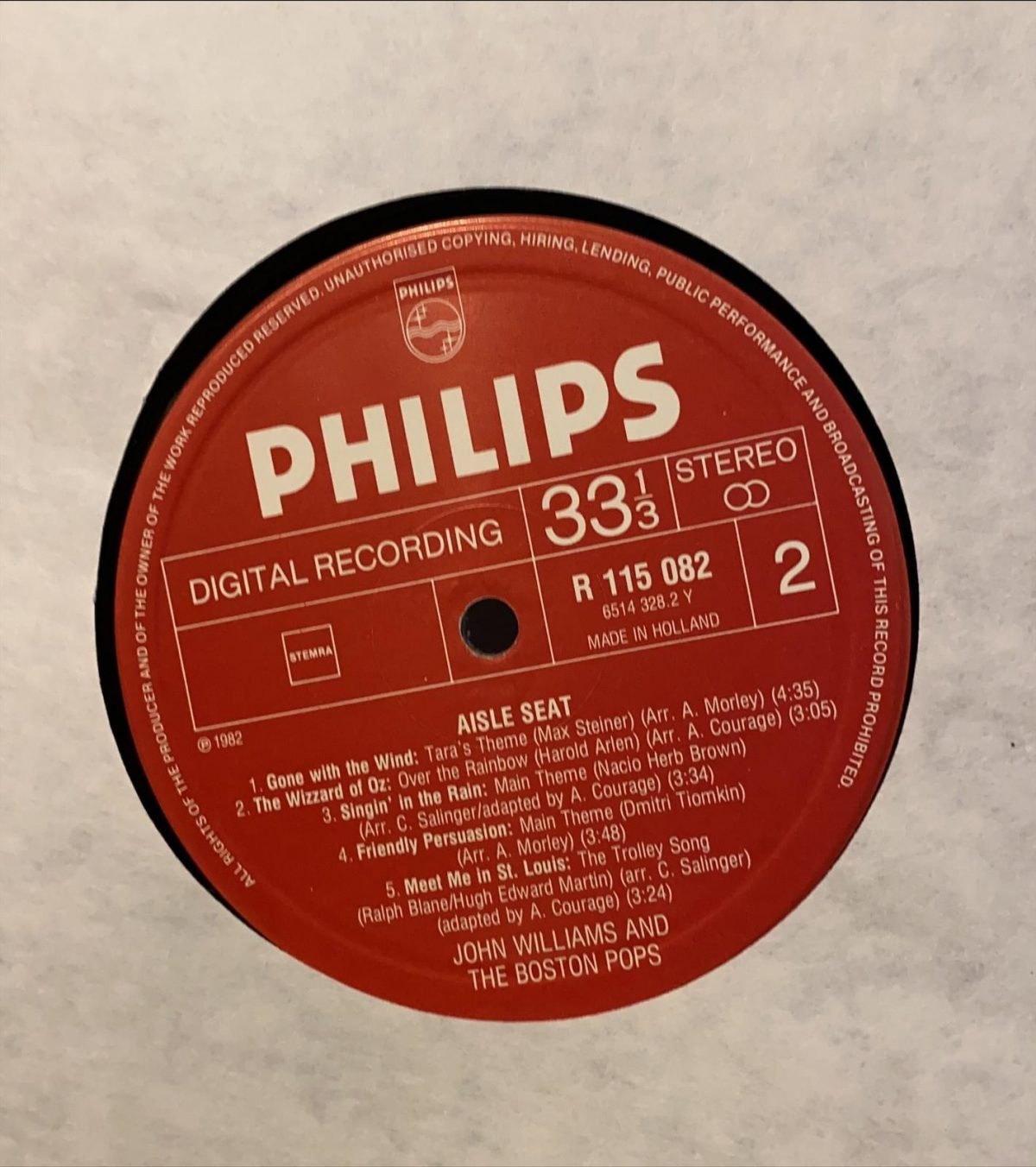 John Williams And The Boston Pops ‎– Aisle Seat LP Plak - Görsel 2