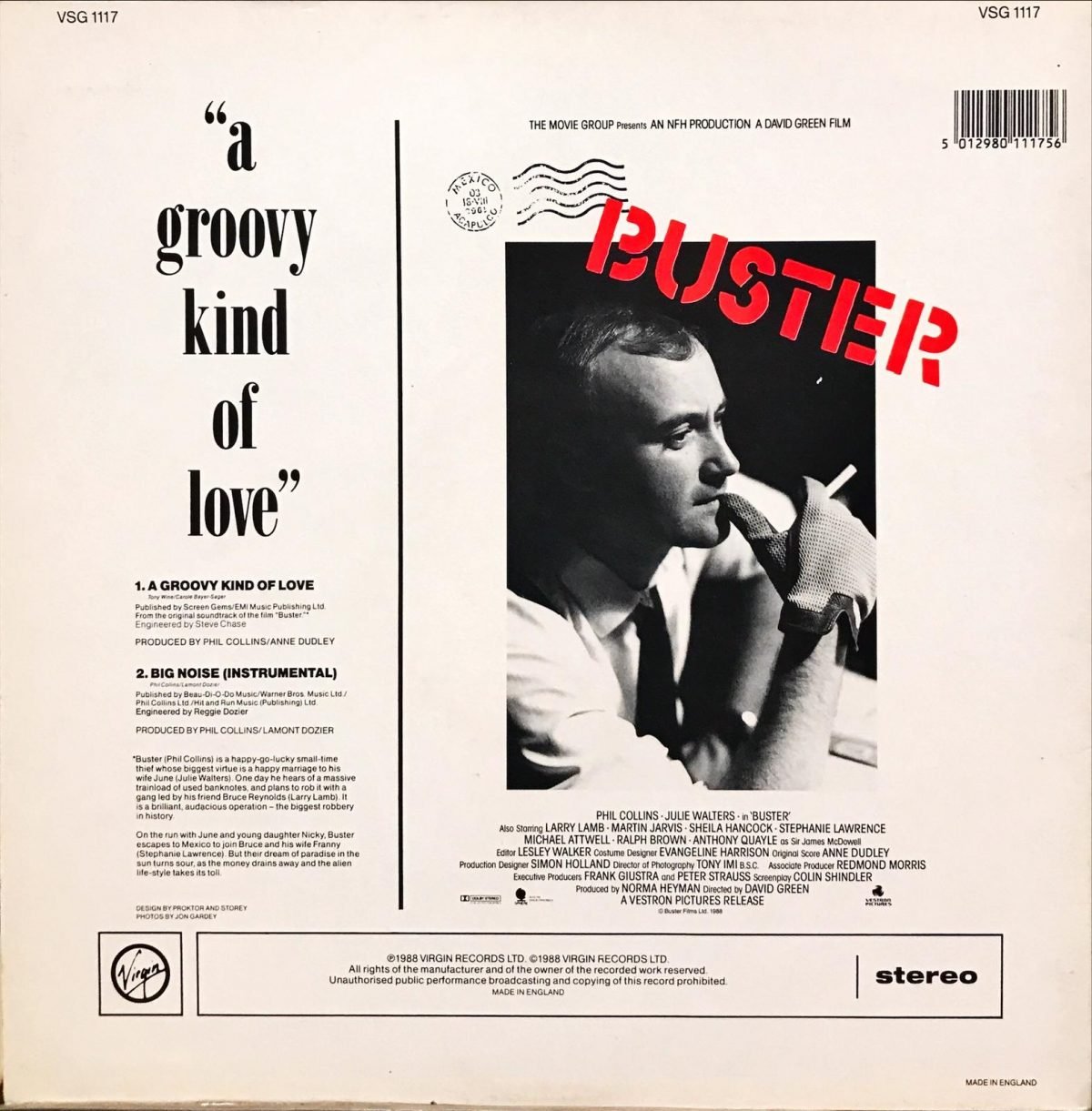 Phil Collins ‎– A Groovy Kind Of Love 12'' Maxi Single - Görsel 3