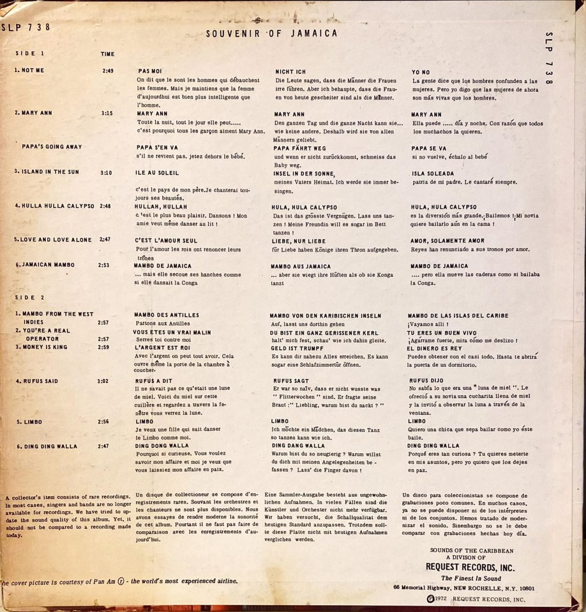 Souvenir Of Jamaica LP Plak - Görsel 2