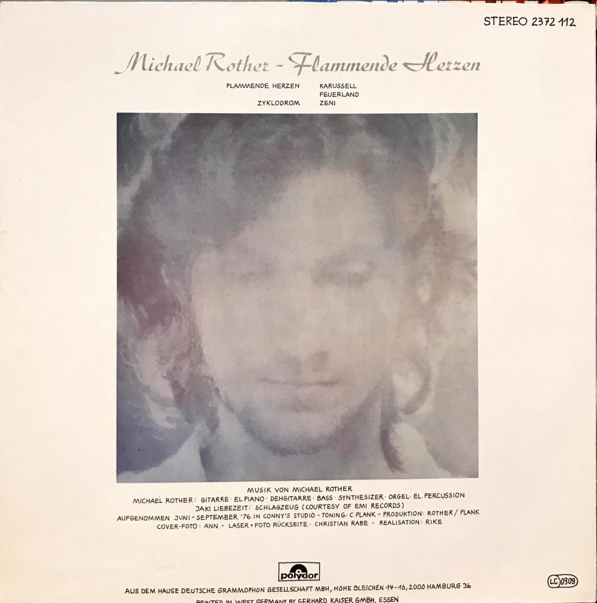 Michael Rother ‎– Flammende Herzen LP Plak - Görsel 2