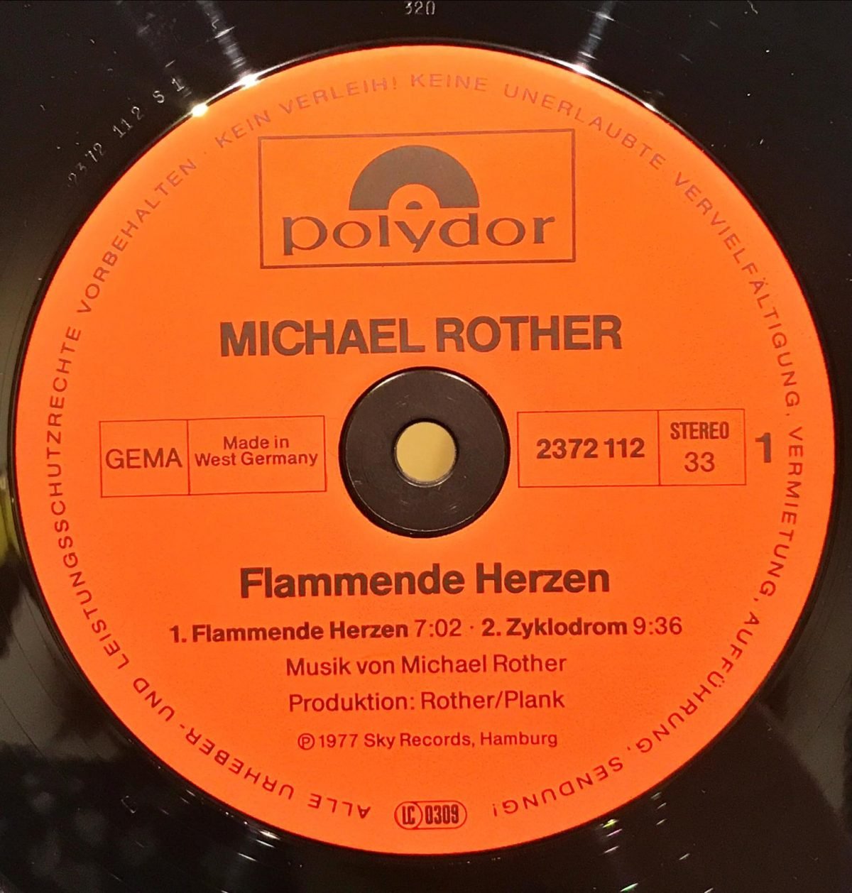 Michael Rother ‎– Flammende Herzen LP Plak - Görsel 3